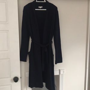 NWOT Garnet Hill Wool Bathrobe M Navy
